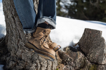 Jeans und Lederschuhe