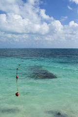The buoys on the Caribbean sea.