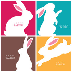 Four creative design concepts with Easter bunnies
