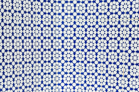 Arabic ornament, background, texture. Blue tile