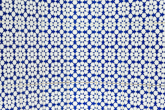 Arabic ornament, background, texture. Blue tile