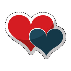 hearts love romantic card vector illustration design