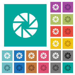 Aperture square flat multi colored icons