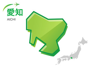 愛知の地図：イラスト素材