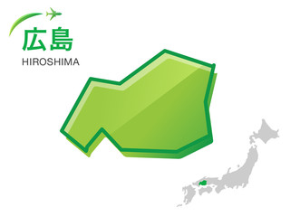 広島県の地図：イラスト素材
