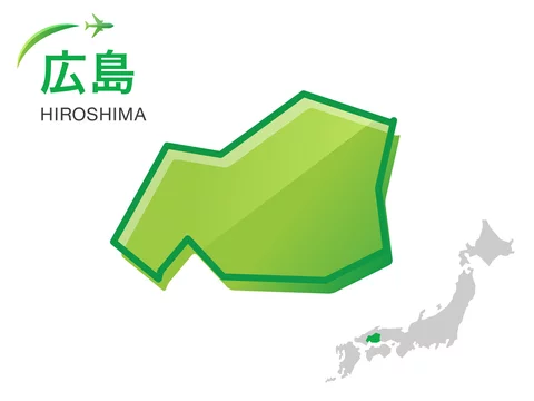 広島県の地図 イラスト素材 Stock Vector Adobe Stock