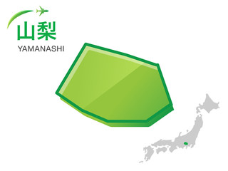 山梨県の地図：イラスト素材