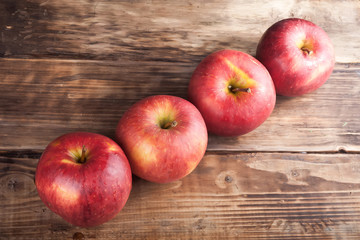 apples  on wood table