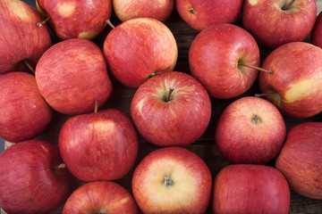Fototapeta na wymiar apples on wood table