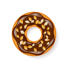 Donut, begel with cream. Cookies,cookie cake. Sweet dessert. with sugar,caramel. Tasty breakfast. Cooking. Cafateria food, snack. Coffee shop.Vector illustration.