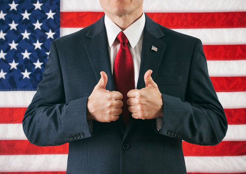 Politician: Two Thumbs Up For Winning Man