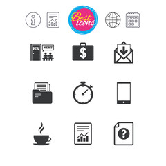 Office, documents and business icons.