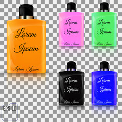 Set of Realistic cosmetic bottle. Cosmetic package collection for cream, soups, foams, shampoo, glue. Mock up set for brand template. vector illustration.