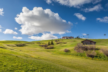 Fototapeta premium Almwiesen auf der Seiser Alm
