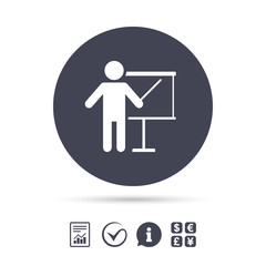 Presentation billboard sign icon.