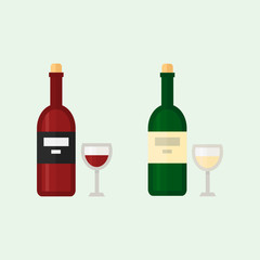 Alcohol drinks beverages cocktail whiskey drink bottle lager refreshment container and menu drunk concep different bottle and glasses vector illustration.