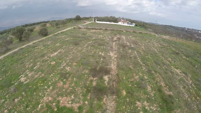 Flying over the field