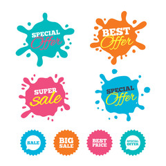Sale icons. Special offer speech bubbles symbols.