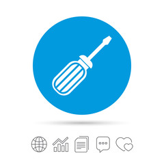 Screwdriver tool sign icon. Fix it symbol.