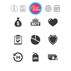 Online shopping, e-commerce and business icons.