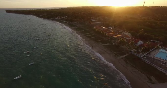 Aerial View of Maceio Coastline, Alagoas, Brazil