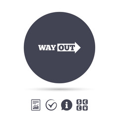 Way out right sign icon. Arrow symbol.