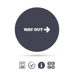 Way out right sign icon. Arrow symbol.