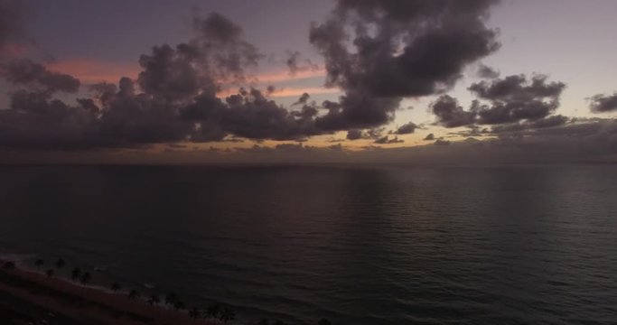 Aerial View of a Beautiful Sunset in Maceio, Alagoas
