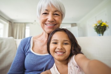 Portrait of granddaughter and grandmother