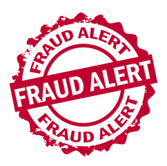Fraud alert stamp sign seal logo