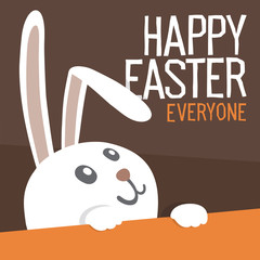 Happy Easter Everyone. Easter Bunny. Vector Illustration.