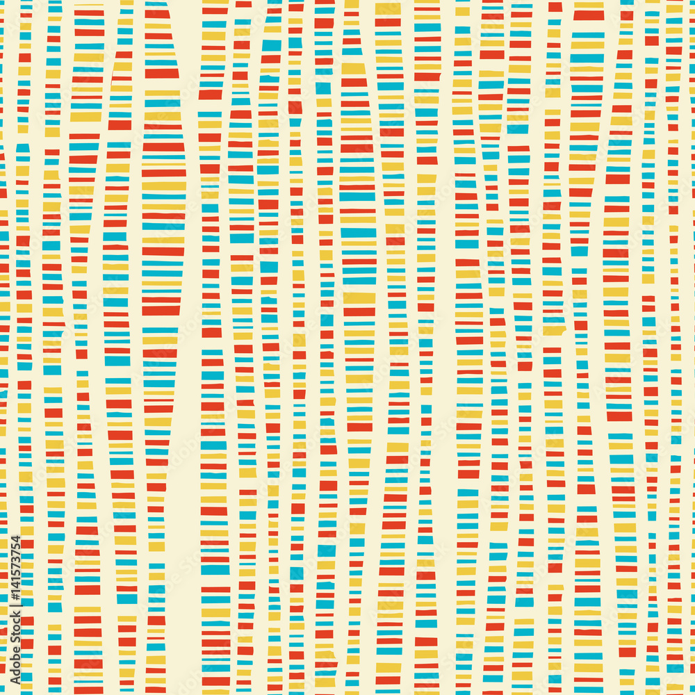 Aufkleber Colorful seamless vector pattern with hand drawn vertical lines. Retro looks, stripes texture. Hipster graphic template background