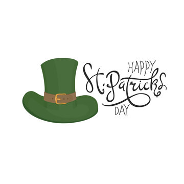 Saint Patrick's hat symbol. Celebration design for March, 17th. Hand drawn illustration. Beer festival badge