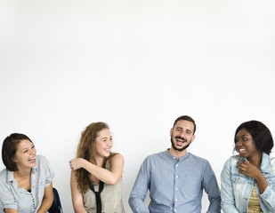 Diverse group of people connection studio shoot