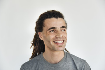 Fototapeta premium Man Smiling Happiness Carefree Emotional Expression Concept