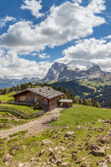 Almhütten auf der Seiser Alm