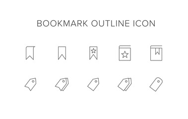 Bookmark Line Icon Set