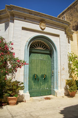 Fototapeta na wymiar The one of the cozy houses of Mdina, the old capital of Malta.