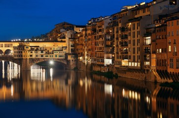 Fototapeta premium Florence Ponte Vecchio night view