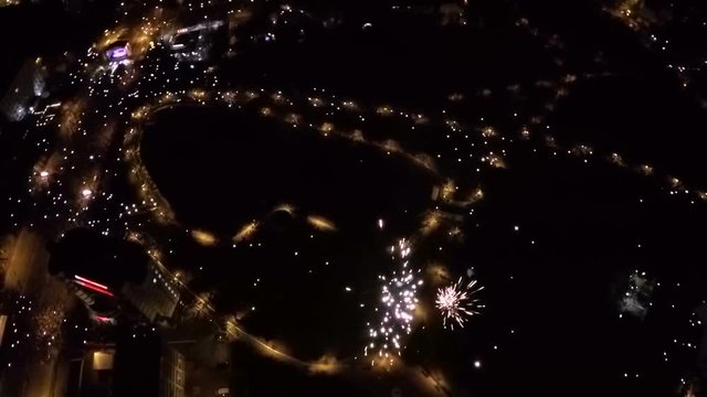 Exploding fireworks in the sky
