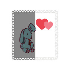 love card with Stuffed rabbit