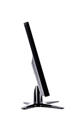 Side of the screen LED monitor computer display on white background  hardware  desktop technology isolated
