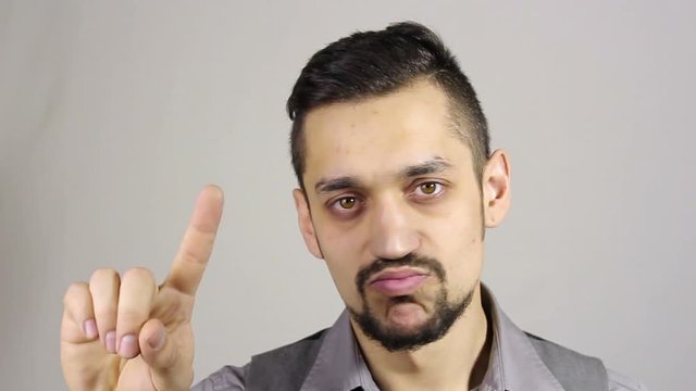 No sign, young bearded man, rejected the offer