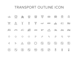 Transportation Line icon set