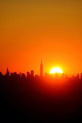 Fototapeta premium New York City sunrise silhouette
