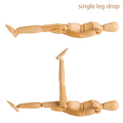 single leg drop pose