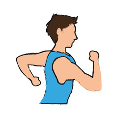 Fototapeta premium man running icon over white background. vector illustration