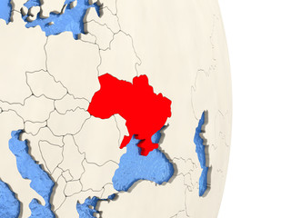 Ukraine on model of political globe