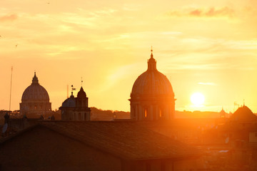 Rome sunset rooftop view