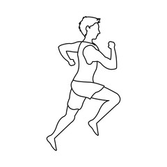 Fototapeta na wymiar man running icon over white background. vector illustration